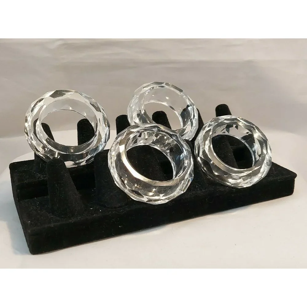 Crystal Napkin Rings Fascetted Spring Wedding Table Decor 2.5